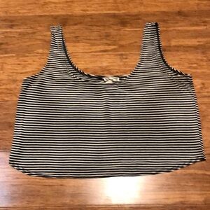 PacSun Kirra black & white stripe cropped tank top